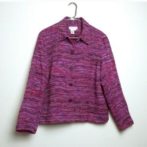 Coldwater Creek Jacket Blazer Women's Size M Moonstone Pattern Casual Career